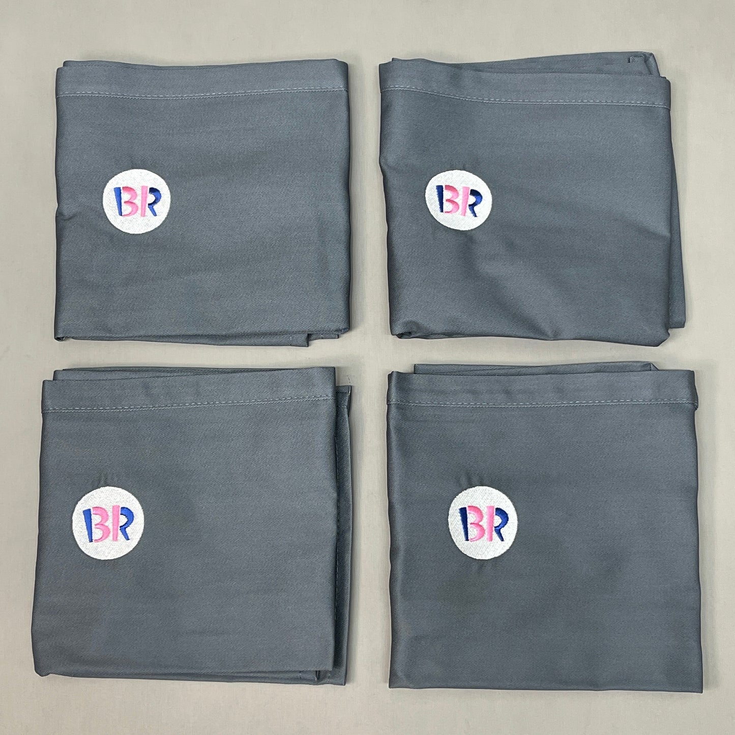 BASKIN ROBBINS 4-PACK! Uniform Waist Apron One Size Grey (New)