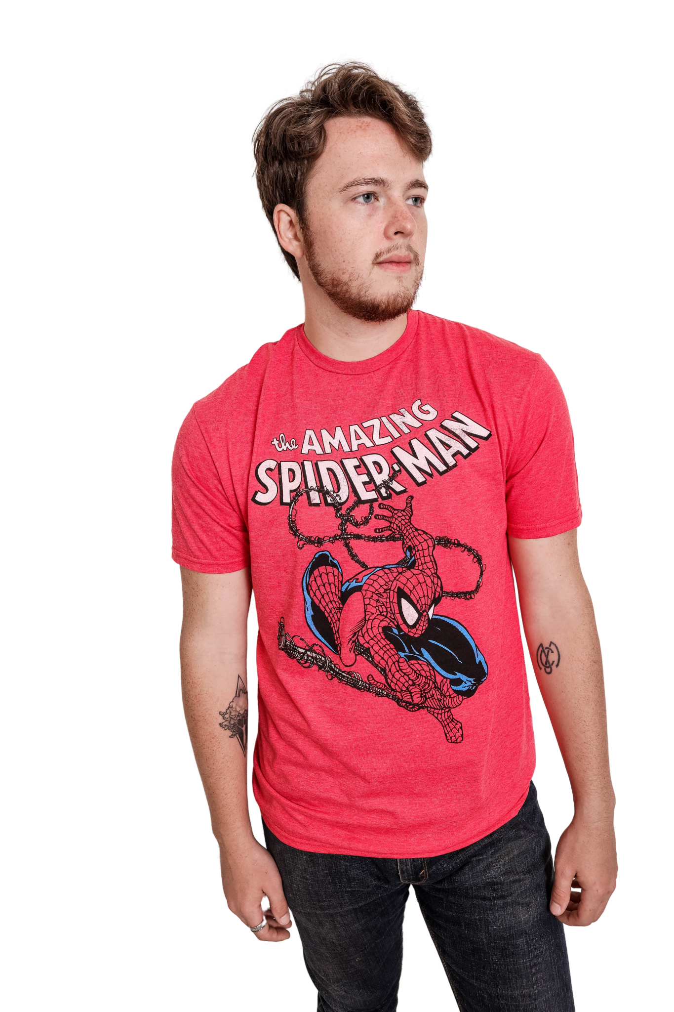 Spider-Man Spidey Swinging Marvel Comics Adult Graphic T-Shirt
