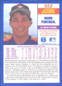 1990 Score Blue Mark Portugal #552 Astros