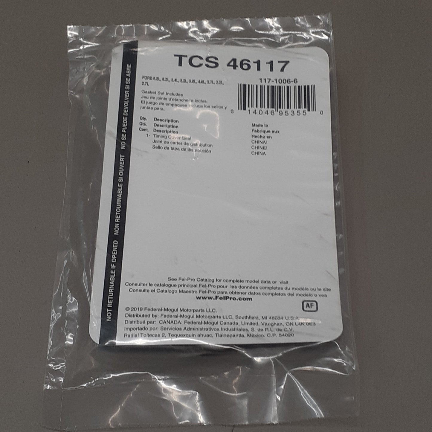 FEL-PRO Crankshaft Front Seal Set TCS46117 (New)