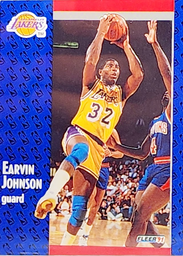 1991 Fleer Earvin Magic Johnson #100 Los Angeles Lakers Parish 8 NM-MT
