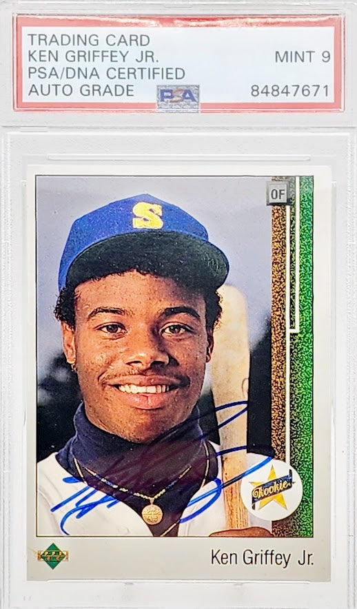 1989 UPPER DECK STAR ROOKIE #1 KEN GRIFFEY JR. RC HOF PSA 9 DNA AUTO GRADE