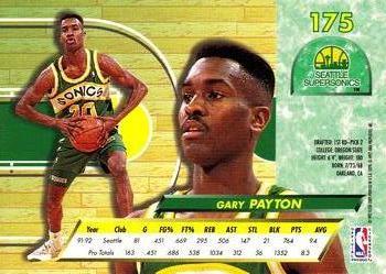 1992-93 Fleer Ultra Gary Payton #175 Seattle SuperSonics
