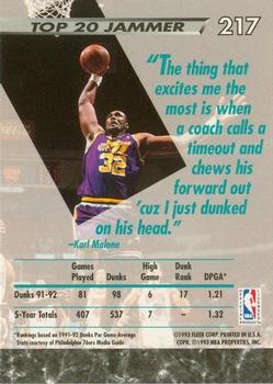 1992-93 Fleer Ultra Karl Malone JS #217 Utah Jazz