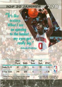 1992-93 Fleer Ultra Orlando Woolridge JS #220 Detroit Pistons