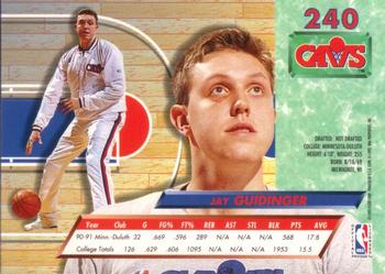 1992-93 Fleer Ultra Jay Guidinger RC #240 Cleveland Cavaliers