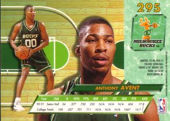 1992-93 Fleer Ultra Anthony Avent RC #295 Milwaukee Bucks