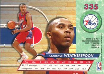 1992-93 Fleer Ultra Clarence Weatherspoon RC #335 Philadelphia 76ers