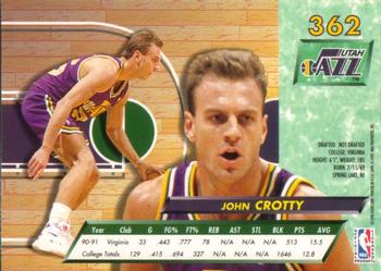 1992-93 Fleer Ultra John Crotty RC #362 Utah Jazz