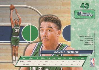 1992-93 Fleer Ultra Donald Hodge #43 Dallas Mavericks