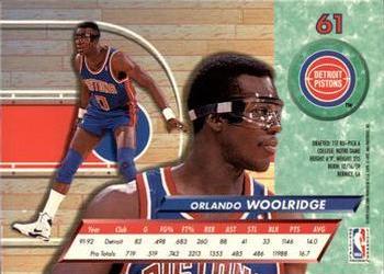 1992-93 Fleer Ultra Orlando Woolridge #61 Detroit Pistons