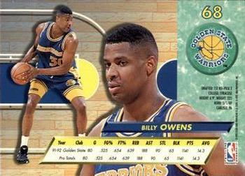 1992-93 Fleer Ultra Billy Owens #68 Golden State Warriors