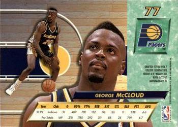 1992-93 Fleer Ultra George McCloud #77 Indiana Pacers