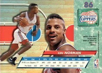 1992-93 Fleer Ultra Ken Norman #86 Los Angeles Clippers