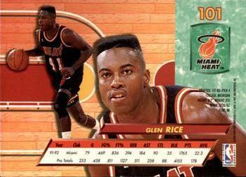 1992-93 Fleer Ultra Glen Rice #101 Miami Heat