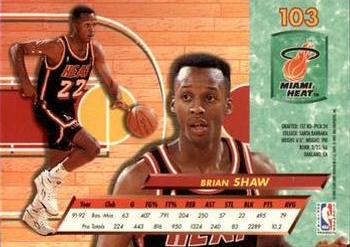 1992-93 Fleer Ultra Brian Shaw #103 Miami Heat