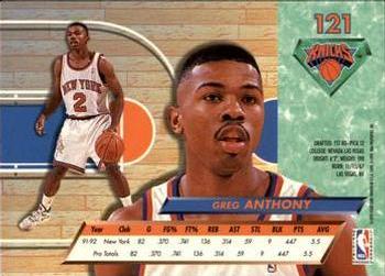 1992-93 Fleer Ultra Greg Anthony #121 New York Knicks