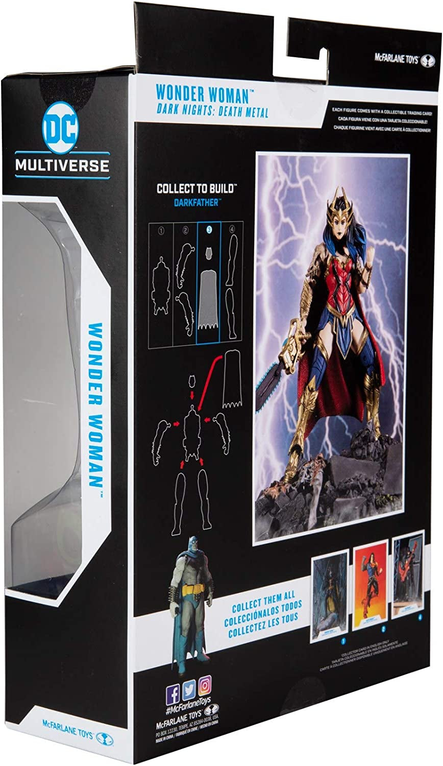 - DC Multiverse Dark Nights: Death Metal Wonder Woman 7" Action Figure with Build-A ‘Darkfather’ Parts and Accessories