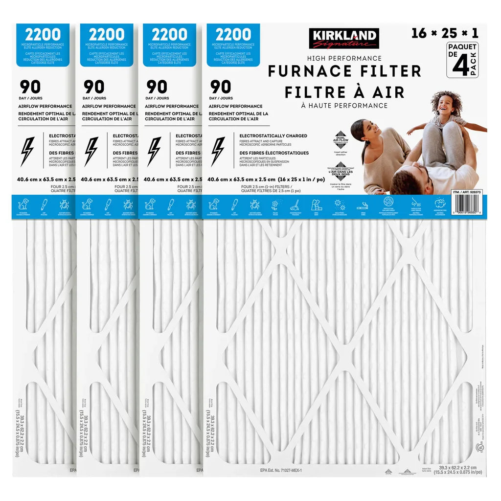 Kirkland Signature High Performance Air Filters 4-pack 16x25x1