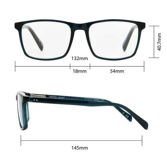 Design Optics by Foster Grant Classic Plastic Square Reading Glasses, 3-pack