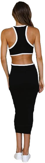 NauLon Womens Sexy Cut Out Waist Open Back Bodycon Dress Ankle Length Ribbed Party Club Midi Dress