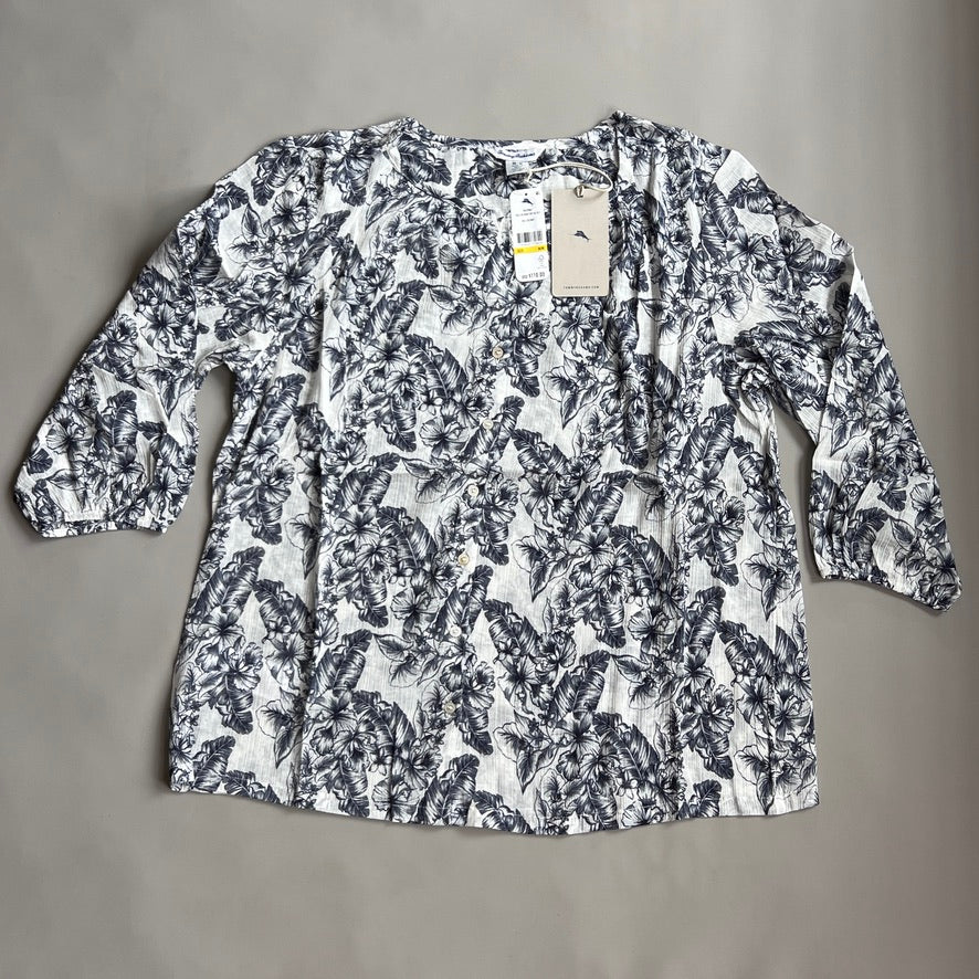 TOMMY BAHAMA Women's Tulia Blooms Top 3/4 Sleeve Coconut Size M (New)