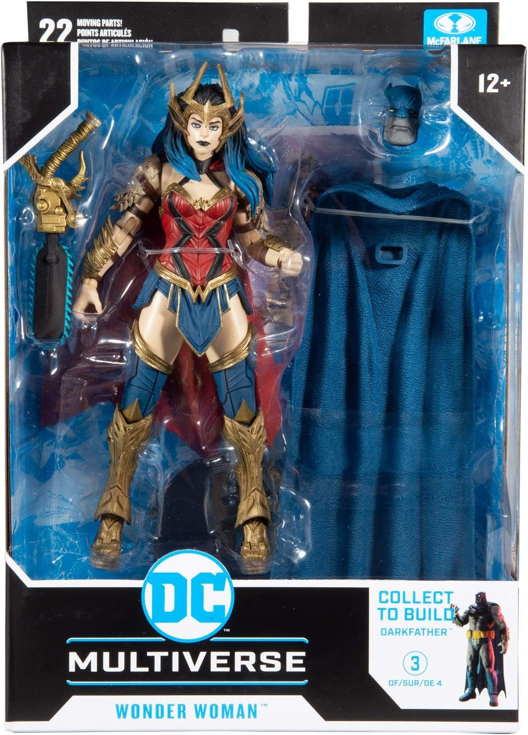 - DC Multiverse Dark Nights: Death Metal Wonder Woman 7" Action Figure with Build-A ‘Darkfather’ Parts and Accessories
