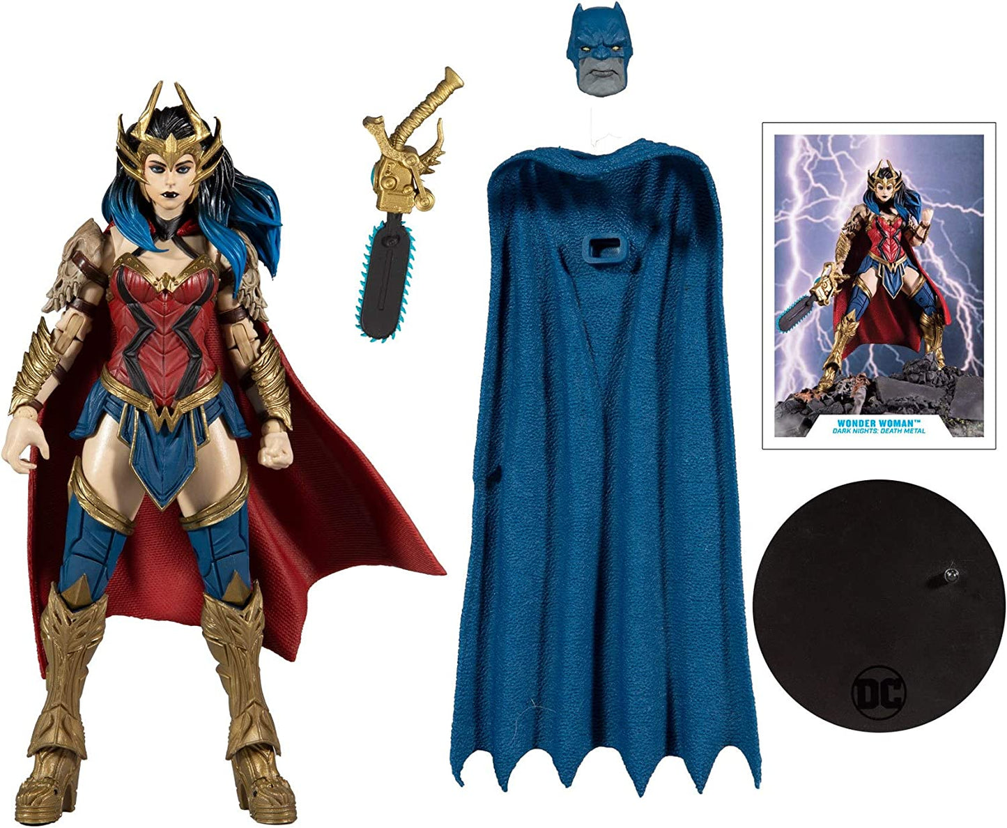 - DC Multiverse Dark Nights: Death Metal Wonder Woman 7" Action Figure with Build-A ‘Darkfather’ Parts and Accessories