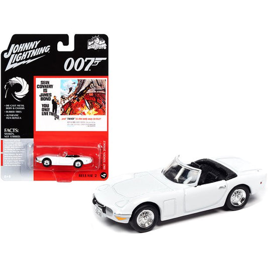 1967 Toyota 2000GT Convertible White (James Bond 007) "You Only Live Twice" 1/64 Diecast Model Car by Johnny Lightning
