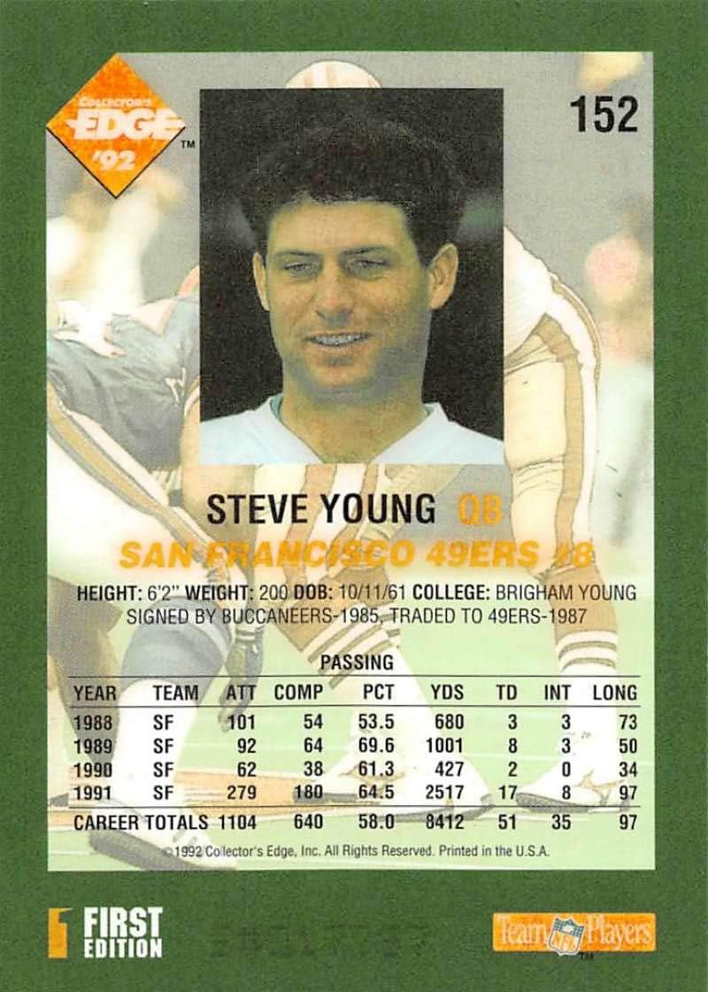 1992 Edge Steve Young #152 San Francisco 49ers