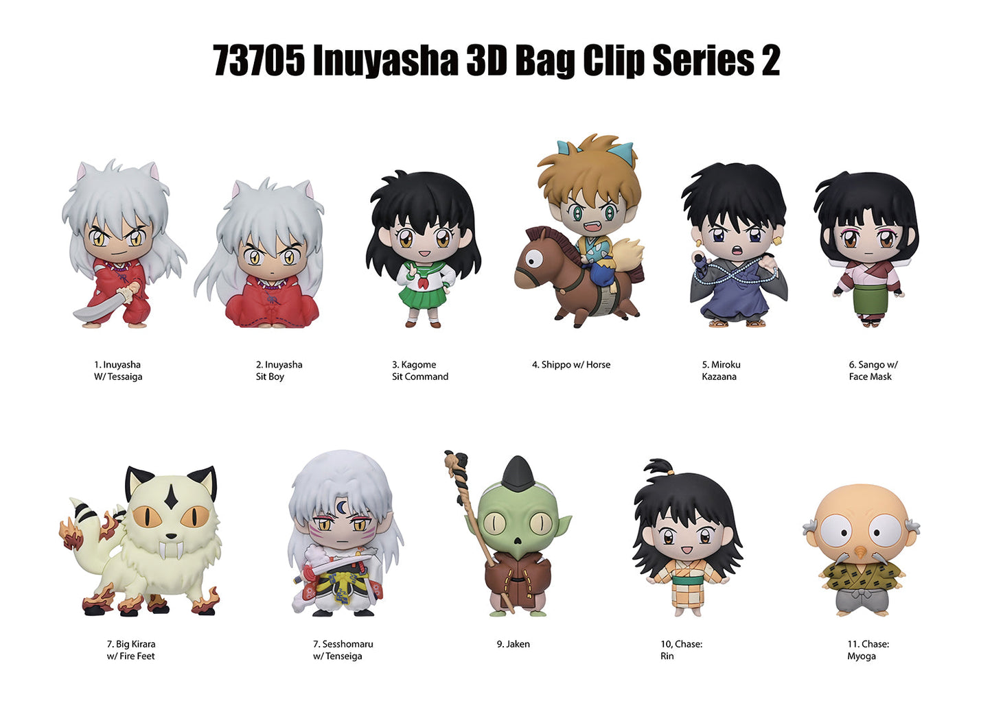 Inuyasha (25th Anniversary) 3D Foam Bag Clip, Series 2
