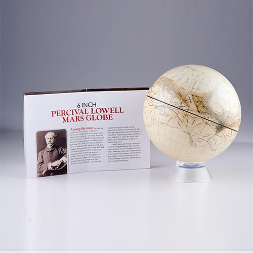 Percival Lowell Mars Desktop Globe 6”