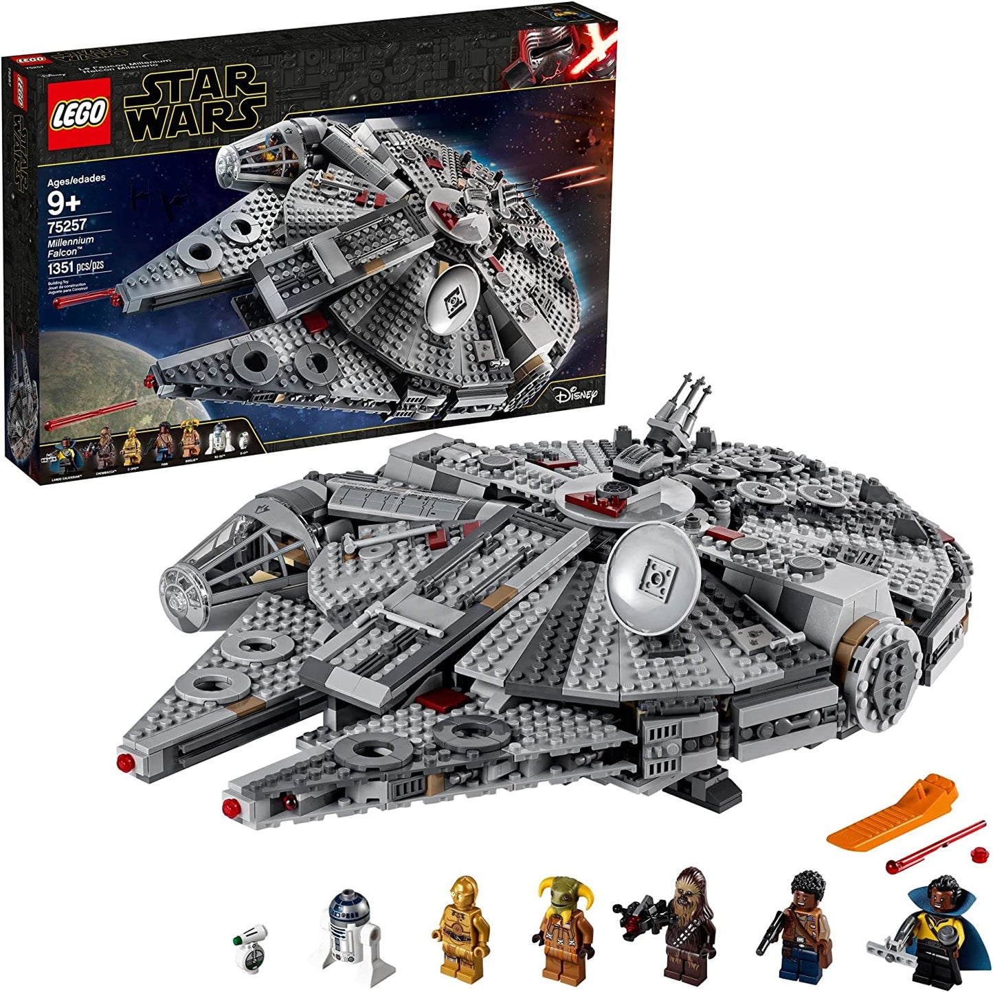 LEGO Star Wars: The Rise of Skywalker Millennium Falcon Building Kit Starship Model with Minifigures 75257