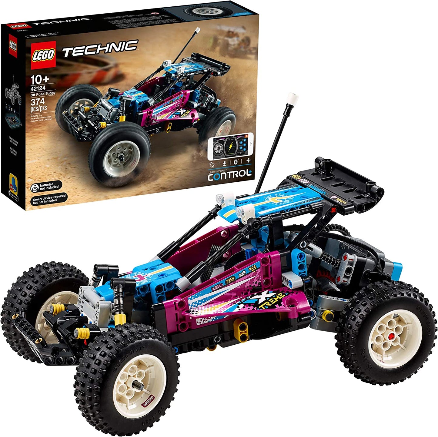 LEGO 42124 Technic Off-Road Buggy Control+ App-Controlled Retro RC Car (Retired Product)