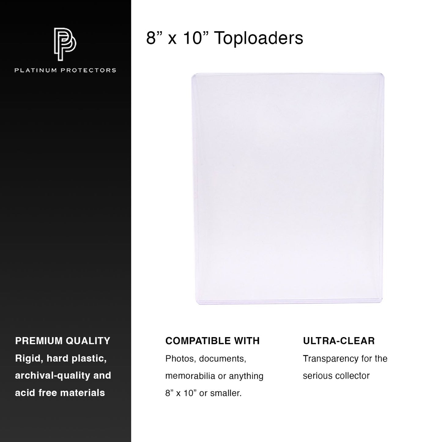Platinum Protectors Premium 8" x 10" Photo Toploaders