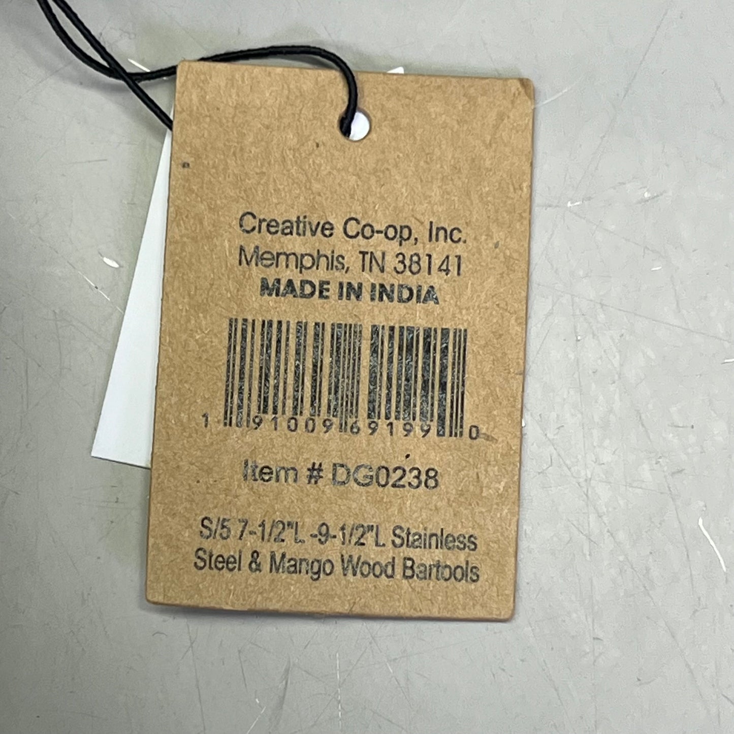 CREATIVE CO-OP Stainless Steel & Mango Wood Bar Tools w/ Stand Set of 5 DG0238