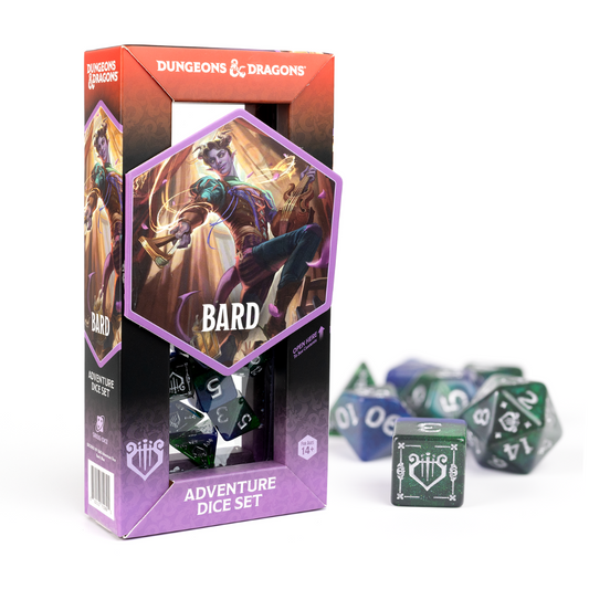 D&D Adventure Dice Set - Bard Edition | Blue/Green 15pc Collection