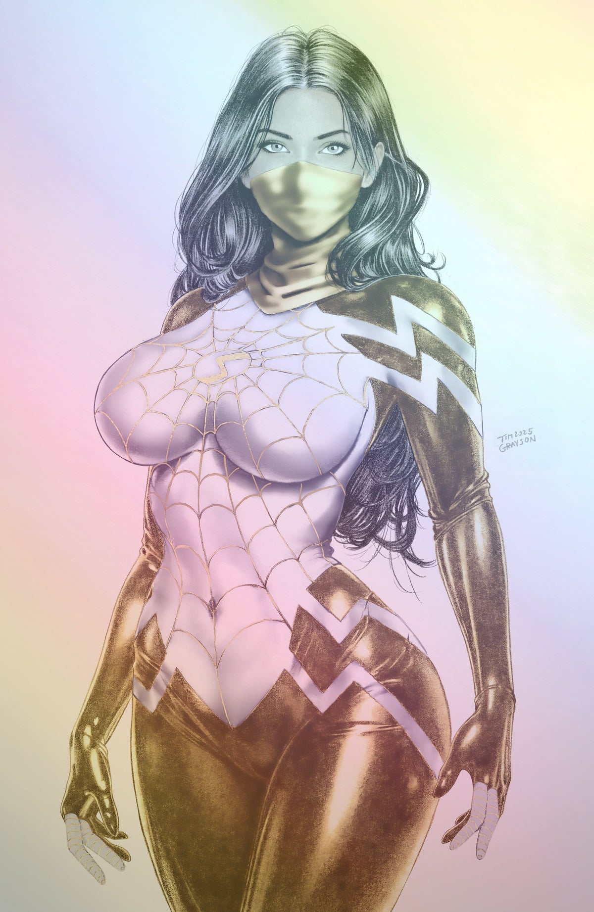 WAIFU CHRONICLES #1 - GHOST SPIDER COSPLAY - TIM GRAYSON COVER B FOIL KNIGHT OF COMICS EXCLUSIVE LTD 10