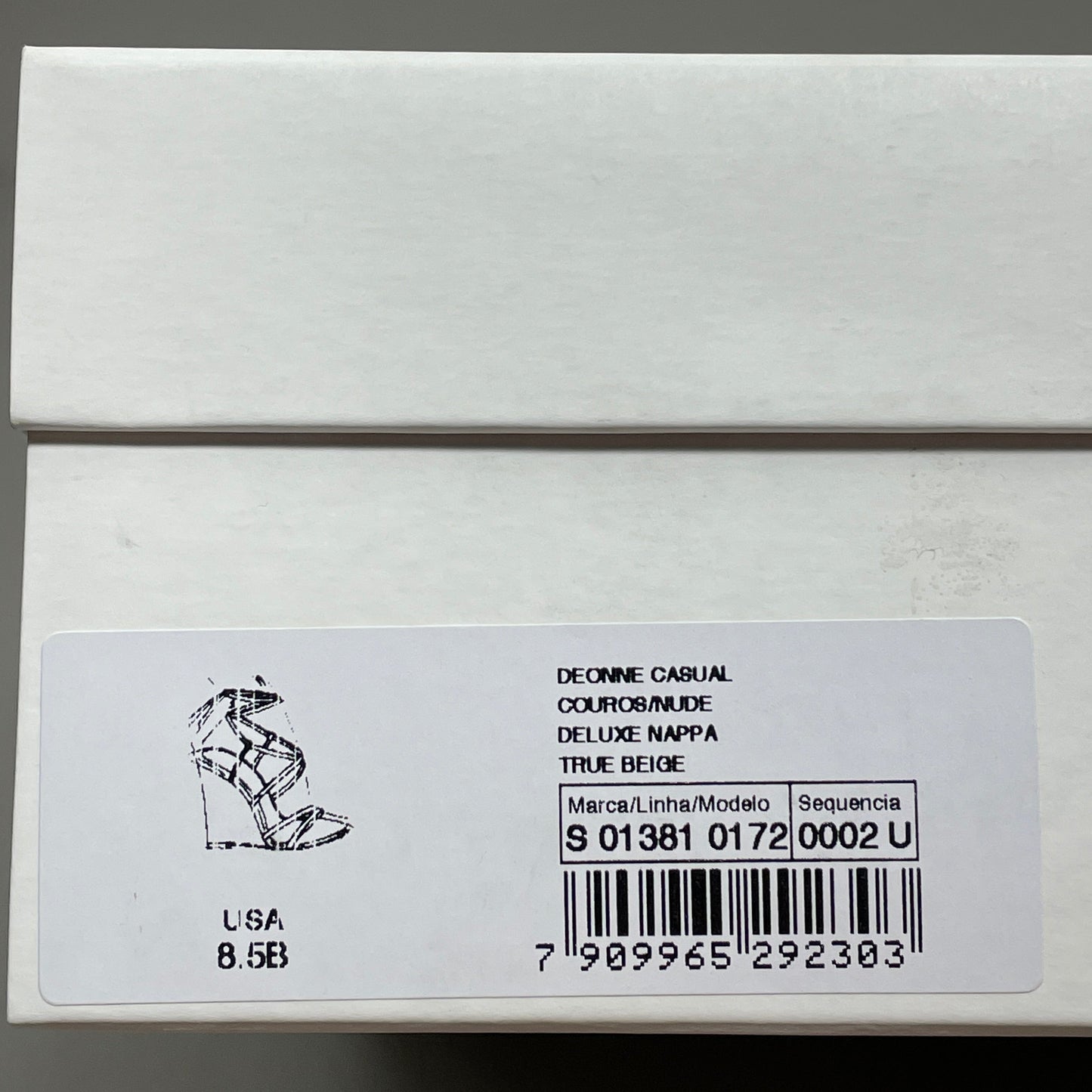 SCHUTZ Deonne Casual Deluxe Nappa Leather Sandal True Beige Sz 8.5 S013810172 (New)