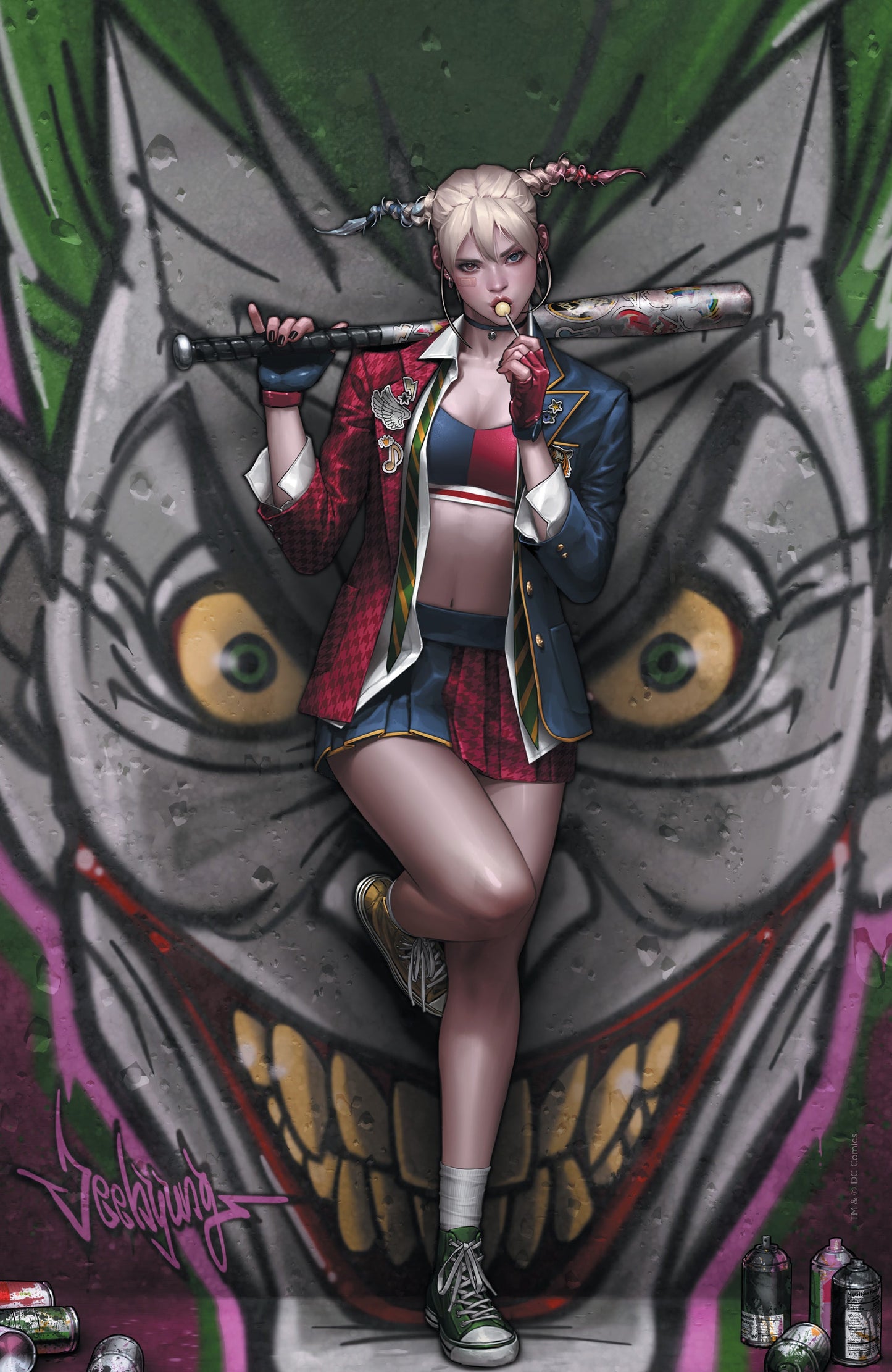 JOKER YEAR OF THE VILLAIN #1 Jeehyung Lee Harley Quinn Graffiti Variant Trade Virgin Set Options (10/09/2019) DC