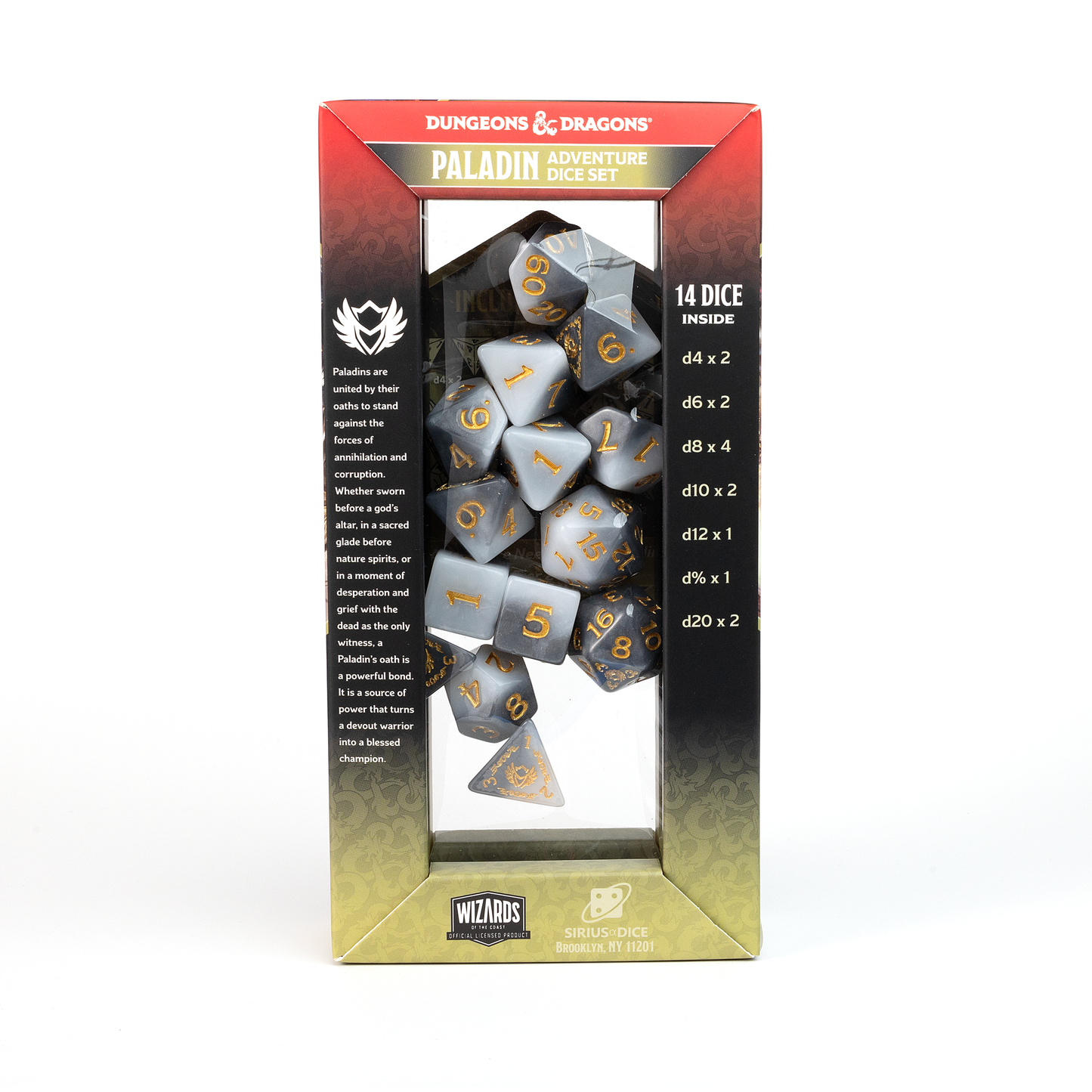 D&D Adventure Dice Set - Paladin Edition | White/Grey 14pc Collection
