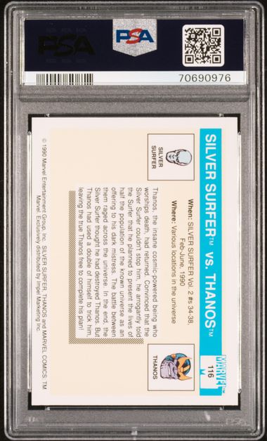 1990 Marvel University Silver Surfer VS. Thanos #116 PSA 7