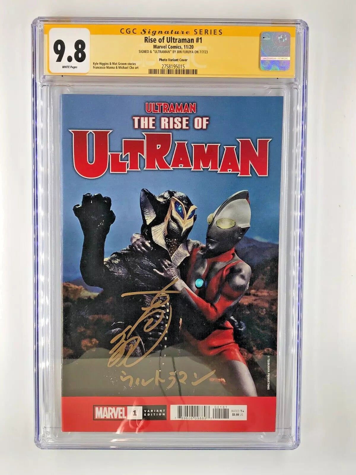 Rise of Ultraman #1 CGC 9.8 SIGNED in JAPANESE & " ULTRAMAN" BY ACTOR BIN FURUYA
