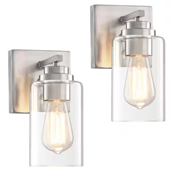 Globe Electric Rechargeable Glass Wall Sconce Set of 2