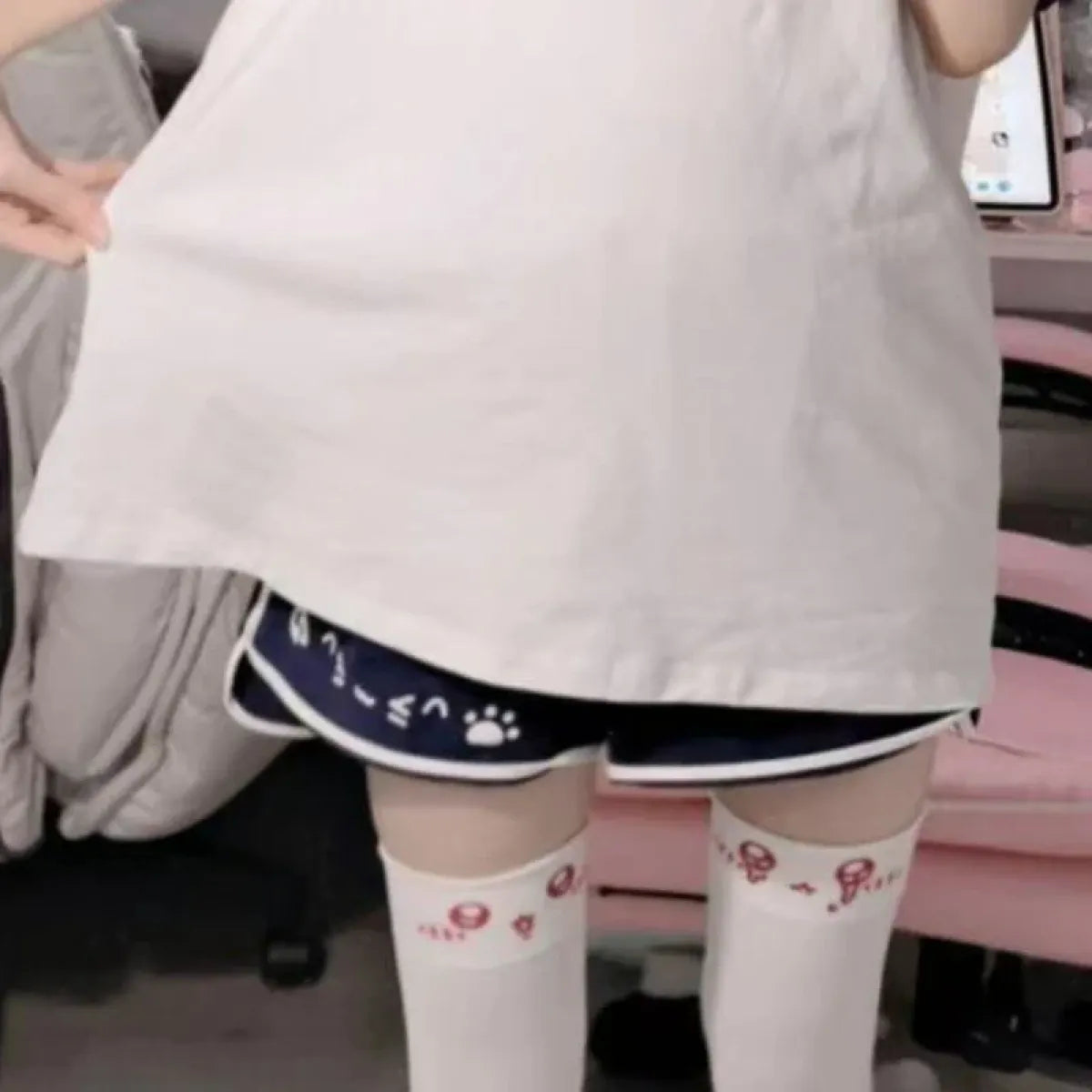 Harajuku Cat Print Summer Shorts