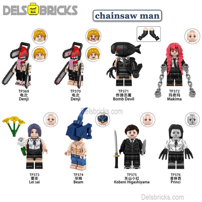 Chainsaw Man Anime Set of 8 Lego Minifigures Custom Toys 1
