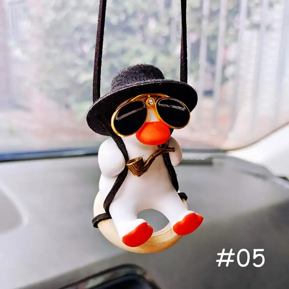 Cute Anime Cowboy Duck Car Pendant