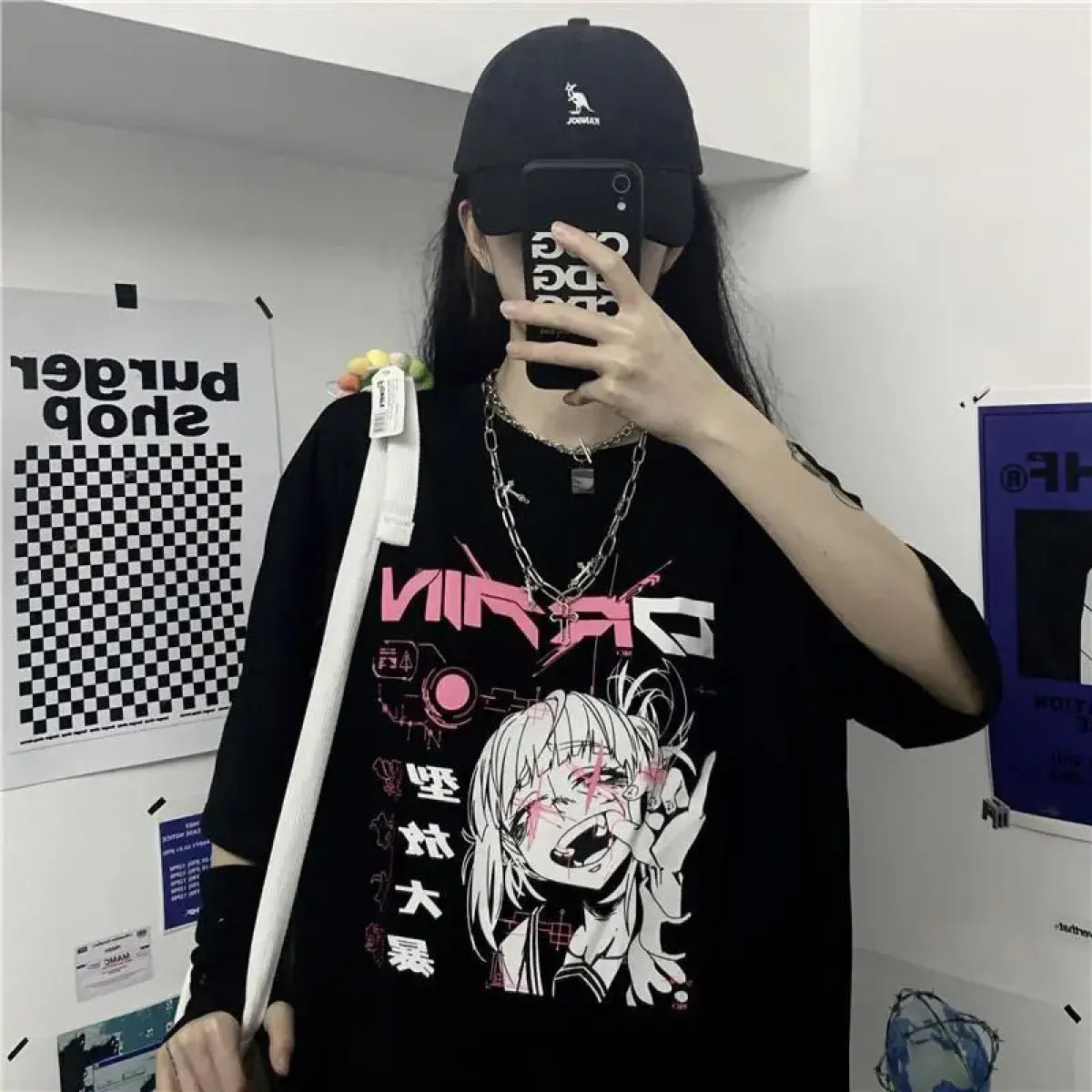 Cyber Pop Fantasy Tee – Vibrant Neon Anime Streetwear Shirt