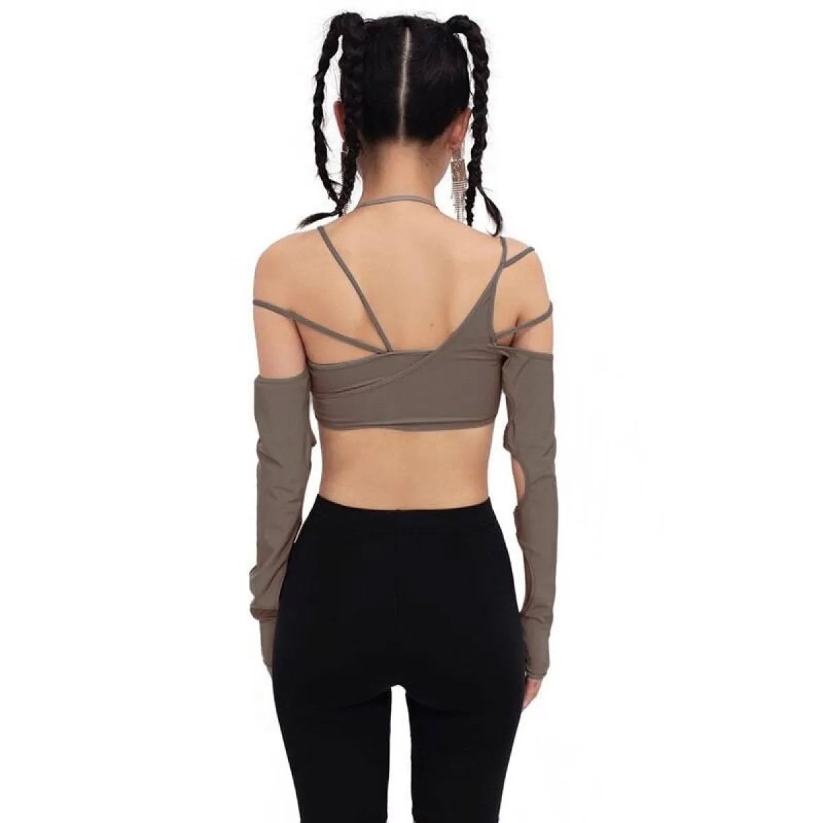 Cyber Punk Long Sleeve Crop Top