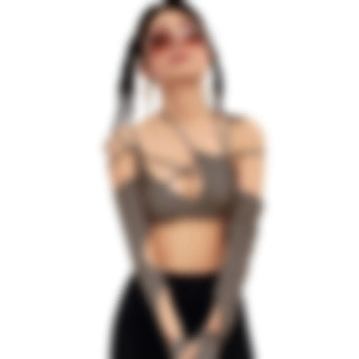 Cyber Punk Long Sleeve Crop Top